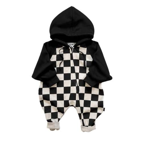 Hooded Fleece Romper in Venice