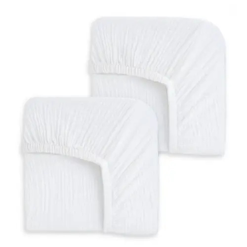 Fitted Crib Sheets 100% Cotton Muslin 2 Pack