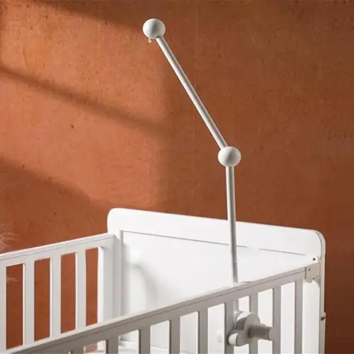 27inch Baby Crib Mobile Arm, Wooden Crib Mobile Holder,360° Rotating Cot Mobile Arm, Crib Mobile Bed Bell Holder,Nursery Mobile Hanger-(Only arm- no mobile) (white) (white)