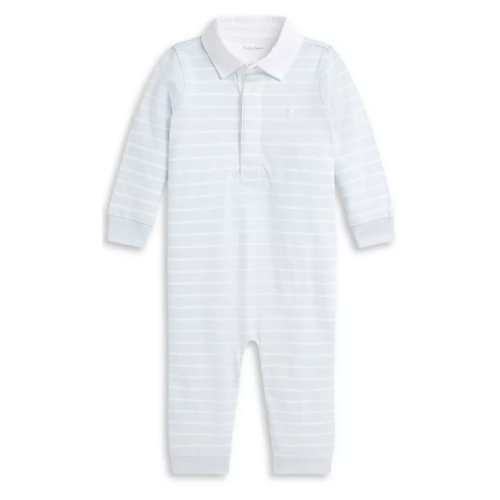 Polo Boys' Striped Cotton Jersey Rugby Coverall - Baby