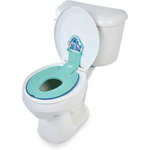 Bright Starts Disney Baby Stitch Flip & Sit Potty Training Seat, Attaches to Toilet Securely, Space Saving Design Fits Most Toilets, Easy to Clean