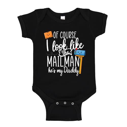 I Look Like The Mailman He's My Daddy Mailman Baby One Piece Bodysuit Or Toddler Shirt Funny Post Officer Dad Gift
