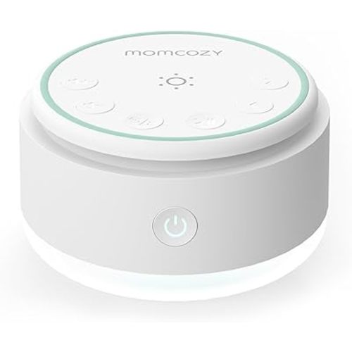 Momcozy Sound Machine for Baby | Portable White Noise Sound Machine for Sleep Rechargeable | 20 Sleep Sounds White Noise Machine with Nursery Night Light | Travel Sleep Sound Machine Battery Based