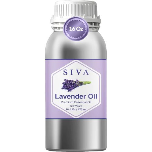 Siva Lavender Essential Oil – 16 Fl Oz – 100% Natural Lavender Oil - for Diffuser, Hair Care, Face, Skin Care, Aromatherapy, Scalp and Body Massage, Soap and Candle Making