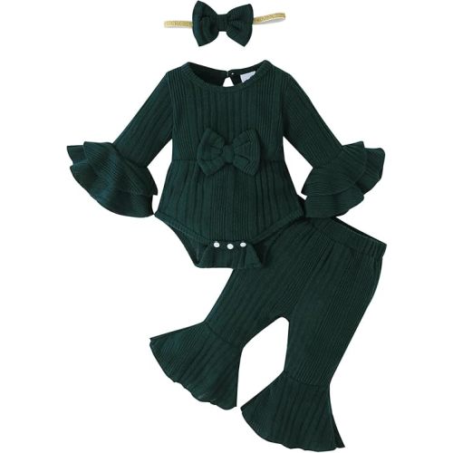 SUNNY PIGGY Baby Girl Clothes Infant Newborn Outfits Romper 0-18 Month Toddler Girls’ Clothing Pant Set