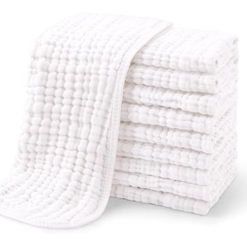 Muslin Burp Cloths for Baby 10 Pack