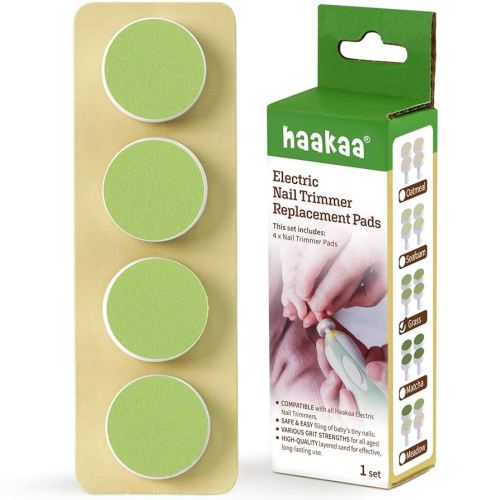 haakaa Electric Nail Trimmer Replacement Pads Baby Nail Trimmer Heads Compatible with All haakaa Nail Trimmers, Suitable for 6-12 Months, Grass