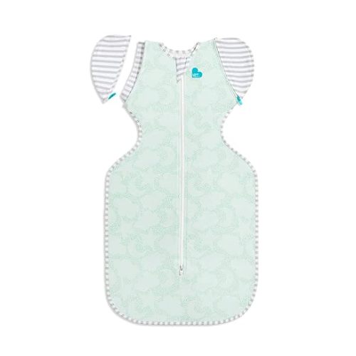 Love to Dream Swaddle Up Organic Cotton | 1.0 TOG, 13-19lbs, Dot Mint | Sleep Sack with Patented Zip-Off Wings for Arms-Free Transition | Snug Fit & Easy Diaper Changes | Moderate Temps 68-75 F