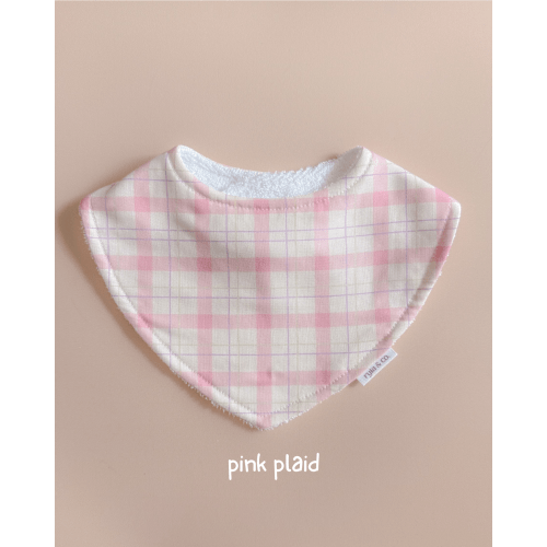 Dribble Bib Bamboo Cotton | Pink plaid