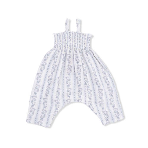 Smocked Romper, Kimberly Floral Stripe