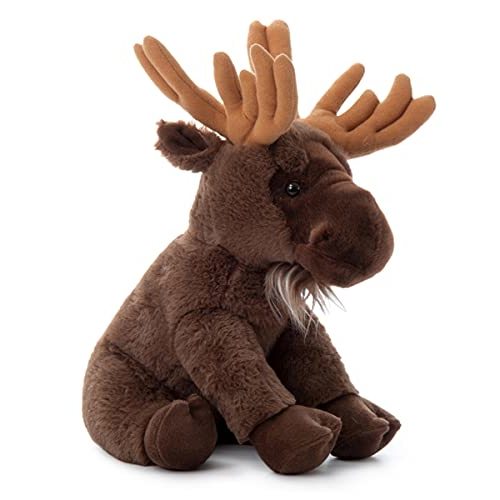 The Petting Zoo Moose Stuffed Animal, Gifts for Kids, Wild Onez Zoo Animals, Moose Plush Toy Sitting 12 inches