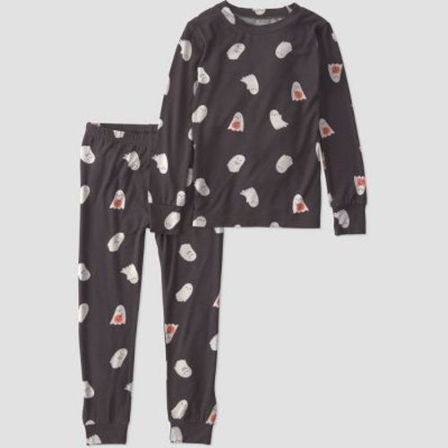 Carter's Just One You® Baby 2pc Comfy Soft Halloween Ghosts Printed Pajama Set - Dark Gray 18M