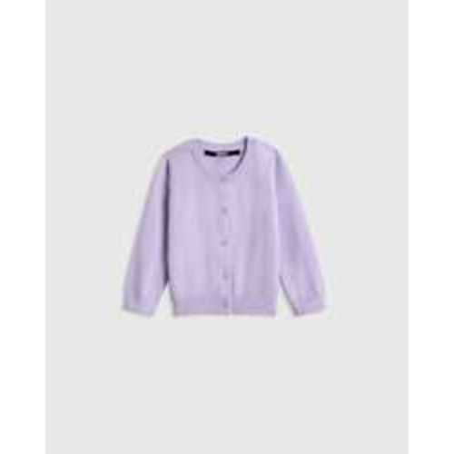 100% Organic Cotton Crewneck Cardigan in Silver Pink