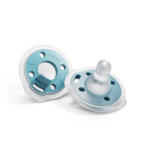 babypace breast-like pacifier 0-6mo 2-set - lagoon | mōmi