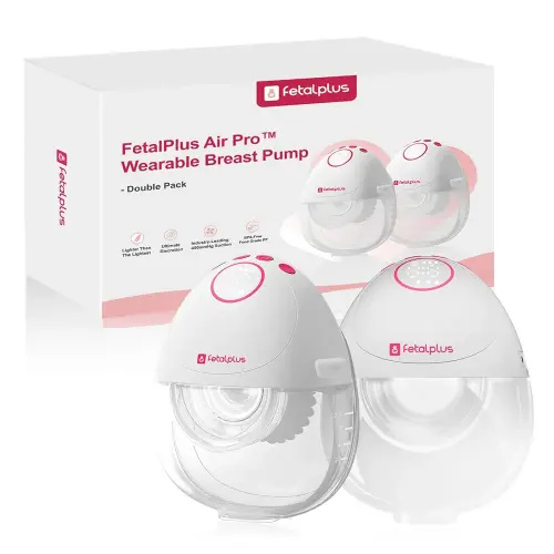 Air Pro™ Wearable Breast Pump - Double Pack | Wearable Breast Pump 27mm | 15mm 18mm 21 mm 24mm Flange Inserts Included | 12 Gears 3 Modes