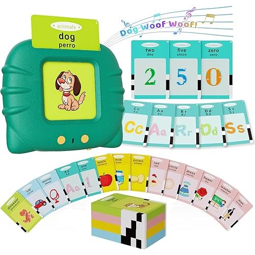 Toddler Toys Bilingual English and Spanish Talking Flash Cards for 1 2 3 4 5 6 Year Old Boys and Girls, Autism Sensory Toys for Autistic Children, Learning Educational Speech 250 Sight Words