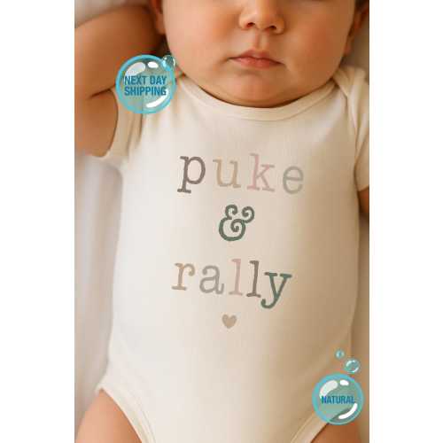 Puke & Rally Onesie® Funny Baby Onesie® Funny Baby Bodysuit Puke and Rally Onesie® Funny Newborn Gift for Baby Funny Baby Shower Gift