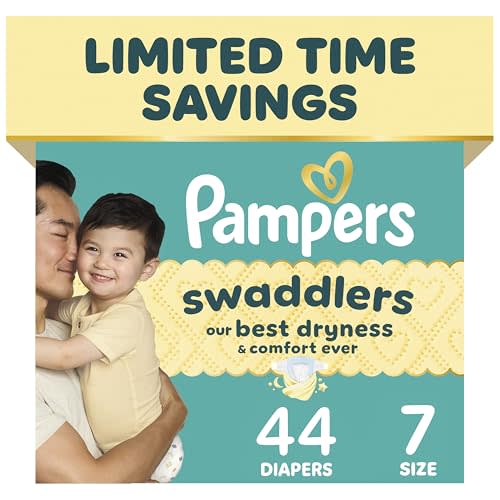 Pampers Baby Diapers - Swaddlers - Size 7, 44 Count, Ultra Absorbent Disposable Infant Diaper