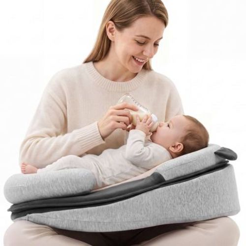 TUMAJUP Feeding Pillow for Breastfeeding, 2‑Layer Adjustable Feeding Support Cushion with Removable Washable Cover, FOR SUPERVISED AWAKE USE ONLY