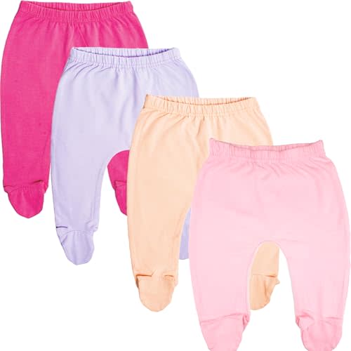 123 Bear Baby Soft Cotton Spandex Pants with Feet