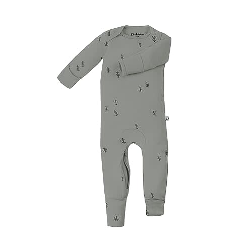 GUNAMUNA Convertible Baby Footie Pajamas, 2-in-1 Romper with Diaper-ZiP, Fold-Over Mittens & Cuffs