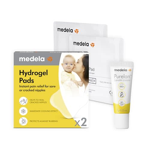 Medela Sore Nipple Rescue Kit for New Moms, Purelan Lanolin Nipple Cream, Fast Relief of Sore, Cracked Nipples & Dry Skin, Hydrogel Pads for Instant Cooling Relief During Breastfeeding & Pumping
