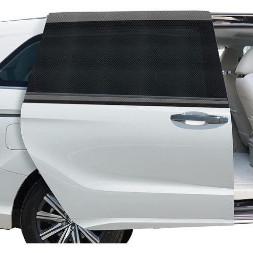 Car Window Shades(2 Pack)-Side Window Sun Shades, UV Protection Breathable Spandex Baby Window Covers, Universal Fit Most of Cars, Protect Privacy for Family (27.5"x57") Black