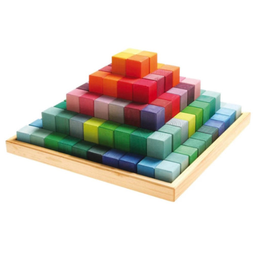 Grimm’s Large Stepped Pyramid Wooden Math Blocks