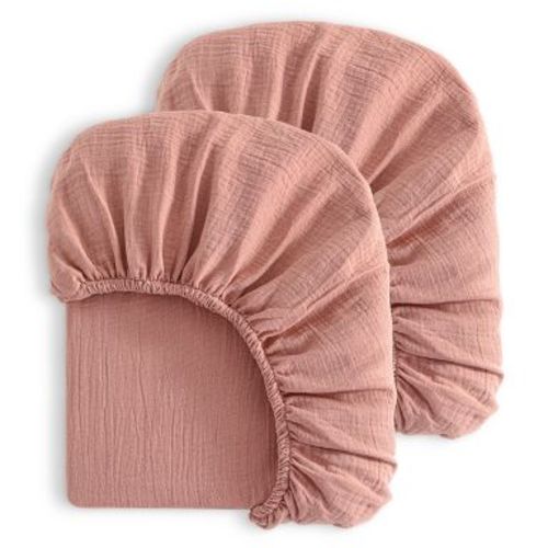 2 Pack Cotton Crib Sheets, Double-Layer Soft Fitted Sheets for Crib & Toddler Mattresses - NTBAY