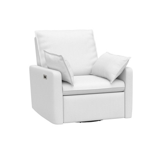 Paxton Pillow Power Power Recliner Performance Linen Blend White