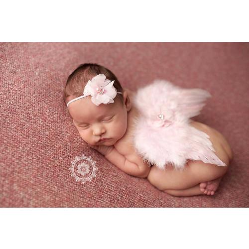 Pink Baby Wing Set / Baby Angel Wing Set / Pink Flower Headband / Angel Wings / Newborn Photo Prop / Newborn Wing / Newborn Angel Costume