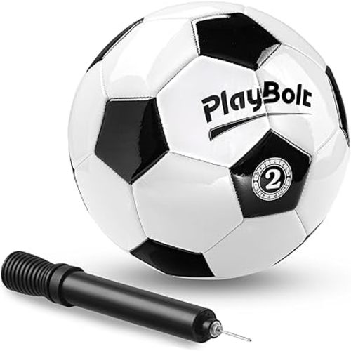 Soccer Ball Size 2/3/4 or 5 - Premium PVC Leather Cover - Youth Soccer Balls with Pump - Sports Training, Practice, Match & Game Ball for Kids, Toddlers, Teens & Adults (Pack of 1 or 4)