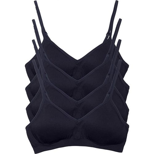 Kalon Women’s 4 Pack Demi Padded Bralette Wireless Comfortable Bra - 4pk Black - X-Large