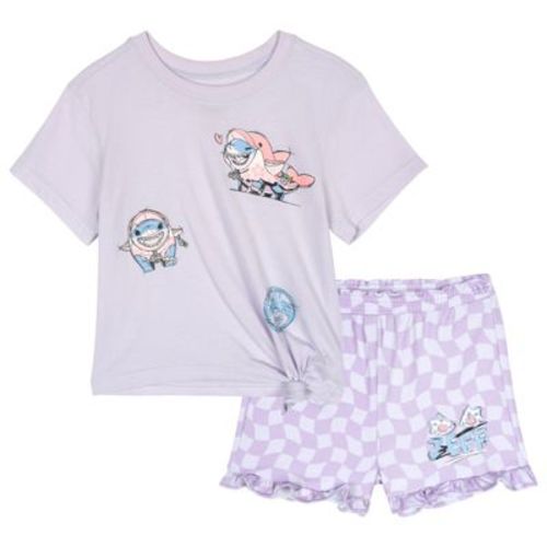 Marvel Rivals Toddler Girls' Short Sleeve Tee and Shorts Outfit Purple Jeff the Land 4T