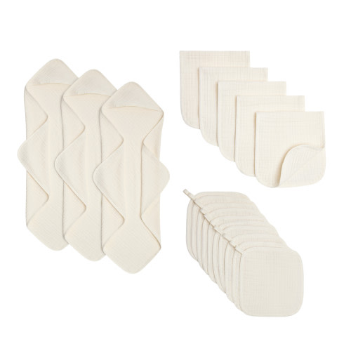 Small Story Muslin Essentials 18-Piece Gift Set - White