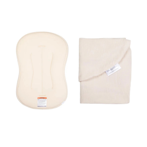SnuggleMe Lounger Curve + Muslin Cover Set | Natural