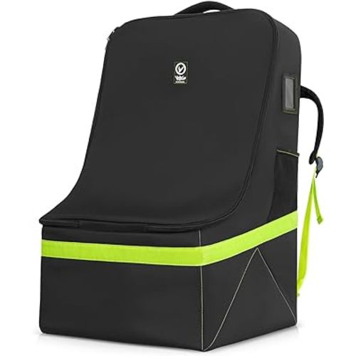 V VOLKGO Extra Padded Car Seat Travel Bag for Airplane, Heavy Duty Car Seat Bags for Air Travel Large Durable Carseat Carrier Bag, Airport Gate Check Bag with Padded Shoulder Strap