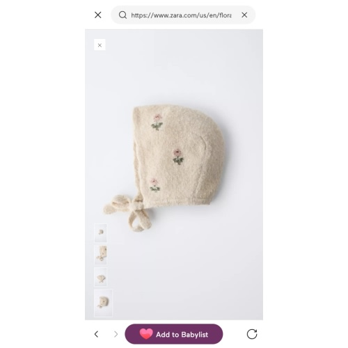FLORAL EMBROIDERED KNIT BONNET - Light beige | ZARA United States