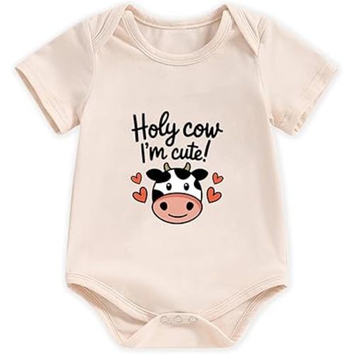 Newborn Infant Baby Boys Girls Bodysuit, Lap Shoulder Snap Closure Romper Reveal, Soft Cotton Announcement Gift
