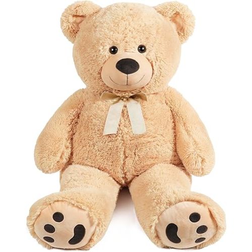 LotFancy 3 Feet Giant Teddy Bear Stuffed Animal, 39 inch Large Bear Plush Toy with Footprints for Birthday, Anniversary, for Her, Women, Girlfriend, Wife