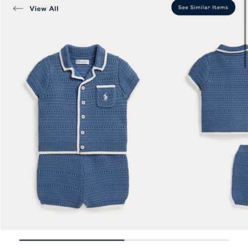 Crocheted Cotton Shirt & Short