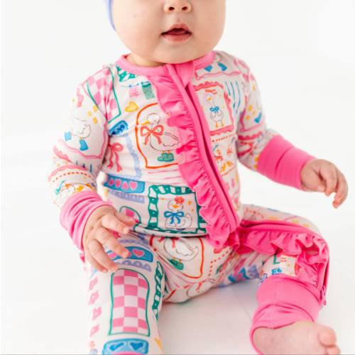 Gilly Goose Ruffle Convertible Romper | Birdie Bean