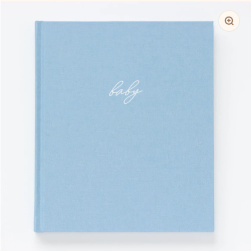 Linen Baby Book - Blue
