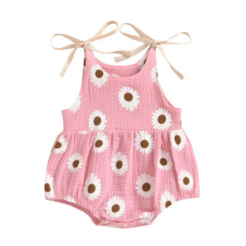 Odeerbi Baby Girls Boys Clothes Baby Rompers Daisy Straps Sleeveless Jumpsuit 2025 Casual Bodysuit