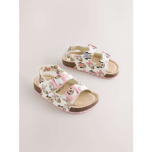 Pink Wide Fit (G) Minnie Mouse Corkbed Double Two Strap Sandals