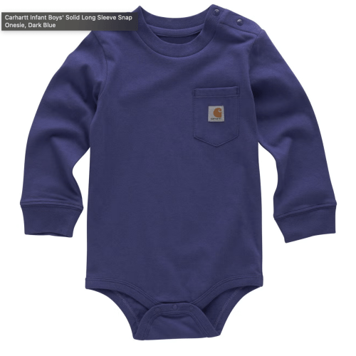 Carhartt Infant Boys' Solid Long Sleeve Snap Onesie