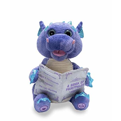 Cuddle Barn | Duncan The Storytelling Dragon 12" Animated Stuffed Animal Plush Toy | Mouth Moves, Head Sways and Eyes Light Up | Recites 5 Fairy-Tales