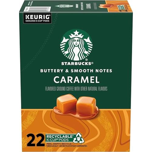 Starbucks K-Cup Coffee Pods, Caramel, 22 Count