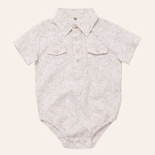 Rafter C Outdoors Infant Boys' White Paisley Print Pearl Snap Western Onesie | Cavender's