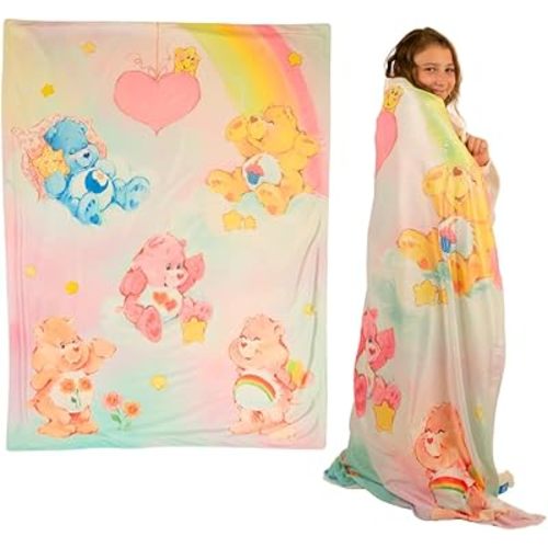 Franco Collectibles Care Bears Valentine's Day Heart Vintage Bedding Super Soft Plush Throw, 46 in x 60 in, (Officially Licensed Product)